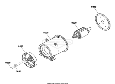 Alternator Group Diagram and Parts List for 040782-00  Briggs and Stratton Generator